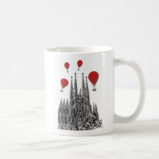 Taza De Café La Sagrada Familia y los globos rojos al aire libr (Derecha)