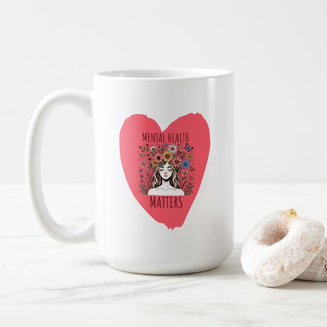 Taza De Café La Salud Mental Importa (Con donut)