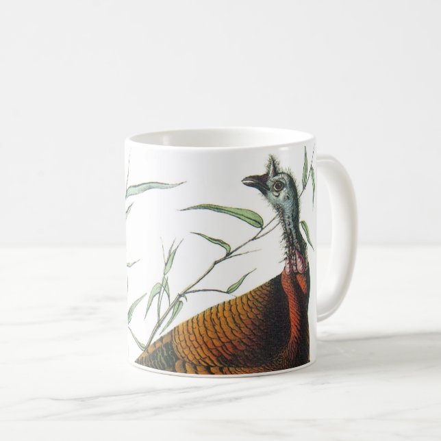 Taza De Café La salvaje Turquía de Audubon (Anverso derecho)