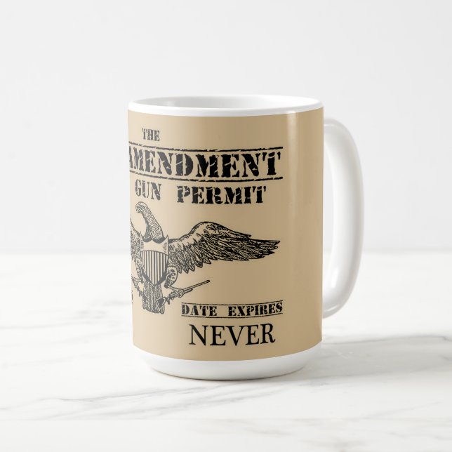 TAZA DE CAFÉ LA SEGUNDA ENMIENDA ES MI PERMISO DE ARMAS 21 (Anverso derecho)
