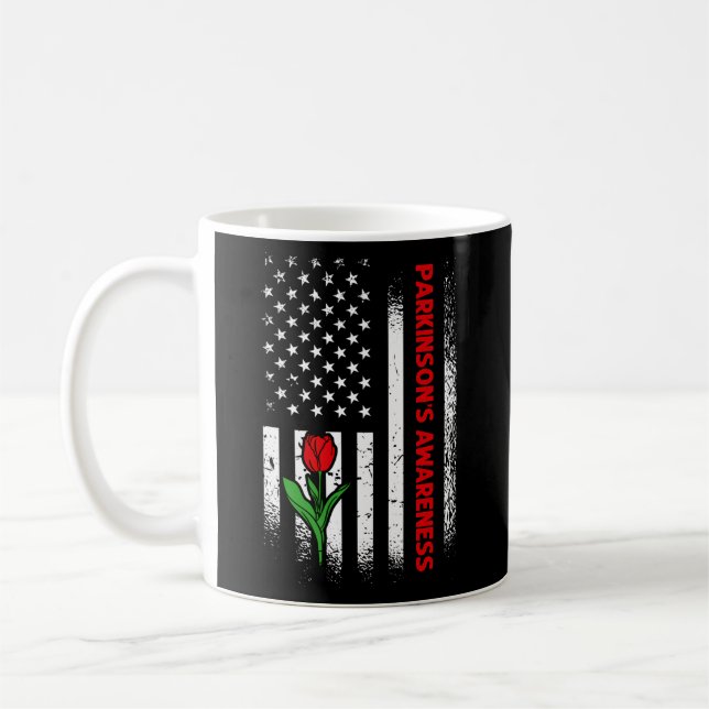 Taza De Café La Sensibilización De La Bandera De Los Ee.Uu. (Izquierda)