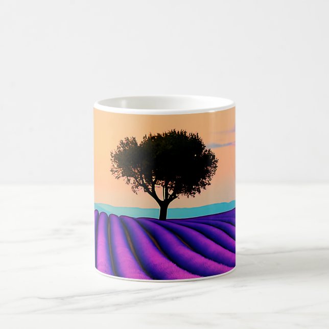 Taza De Café La serenidad del atardecer de Lavender (Centro)