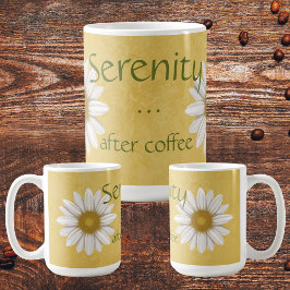 Taza De Café La serenidad después del café margarita amarilla