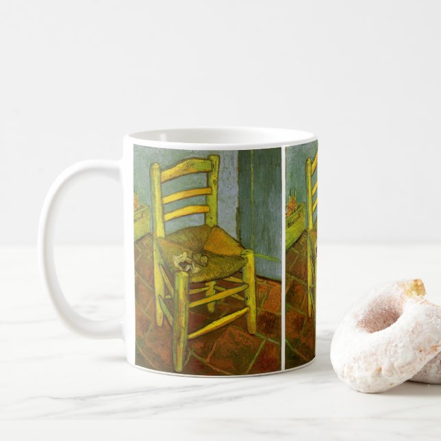 Taza De Café La silla de Vincent con su pipa por van Gogh (Con donut)
