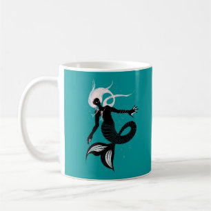 Taza De Café La sirena gótica la creatura del mar de fantasía o