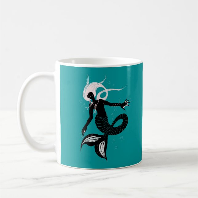 Taza De Café La sirena gótica la creatura del mar de fantasía o (Izquierda)