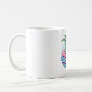 Taza De Café La Sirena navegando en Surfboard Rosa