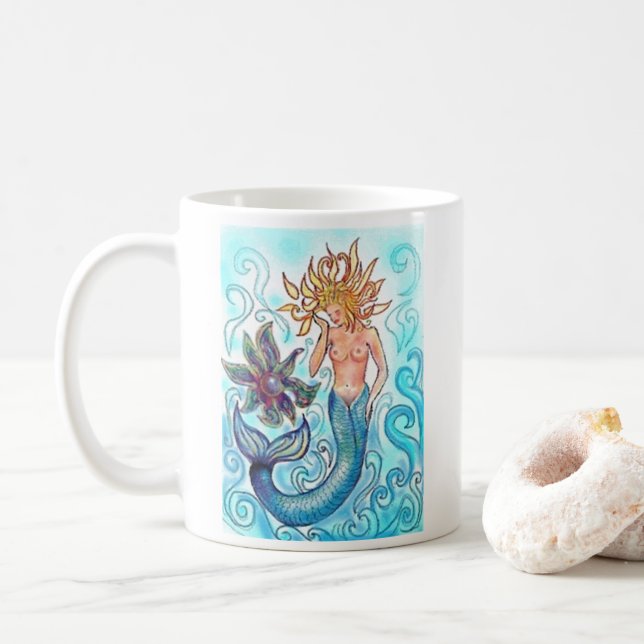 Taza De Café La sirena y la perla (Con donut)