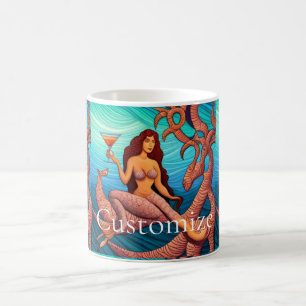 Taza De Café La Sirenita de Martini Thunder_Cove de pelo largo