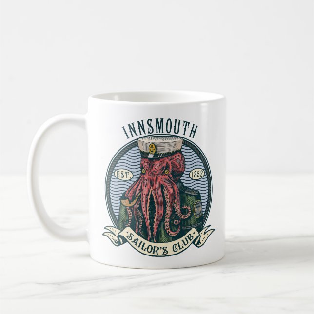 Taza De Café La sombra sobre la nave innsmouth Cthulhu Sailor (Izquierda)