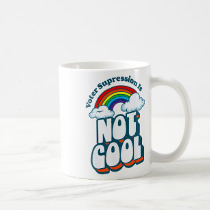 Taza De Café La supresión de votantes no es el arco iris retro