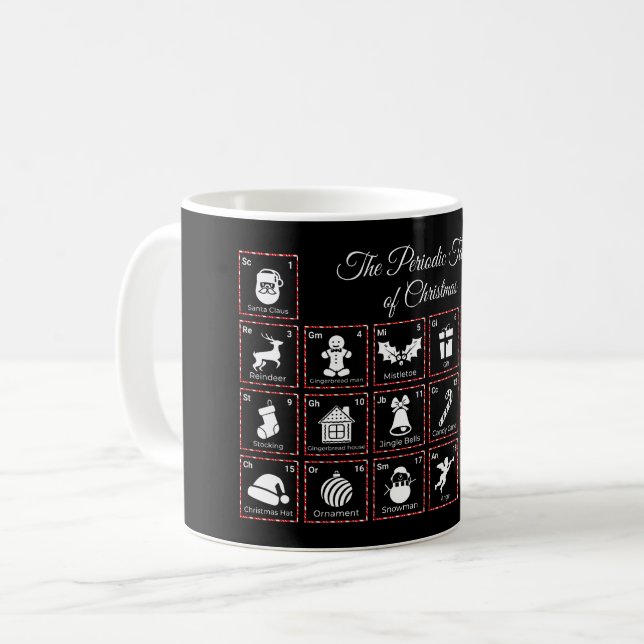 Taza De Café La tabla periódica de Navidades (Anverso izquierdo)
