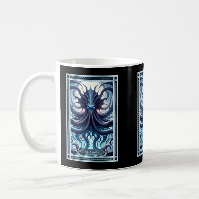 Taza De Café La tarjeta Kraken Tarot (Izquierda)