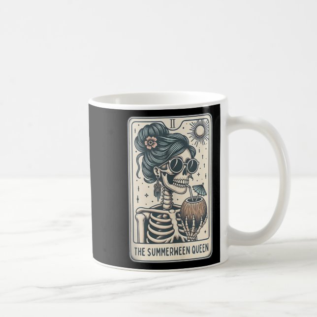 Taza De Café La tarjeta Summerween Queen Tarot, Brujería Hallow (Derecha)