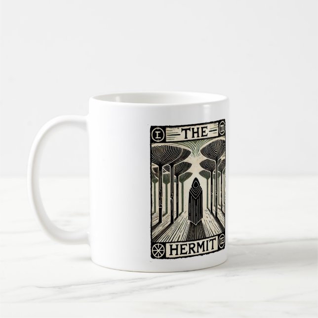 Taza De Café La tarjeta tarot de Hermit (Izquierda)