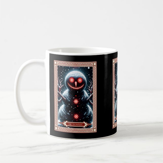 Taza De Café La tarjeta Tarot de Snowman (Izquierda)