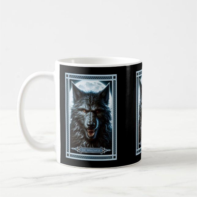 Taza De Café La tarjeta Tarot de Werewolf (Izquierda)