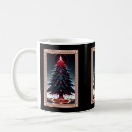Taza De Café La tarjeta Tarot del árbol de Navidad