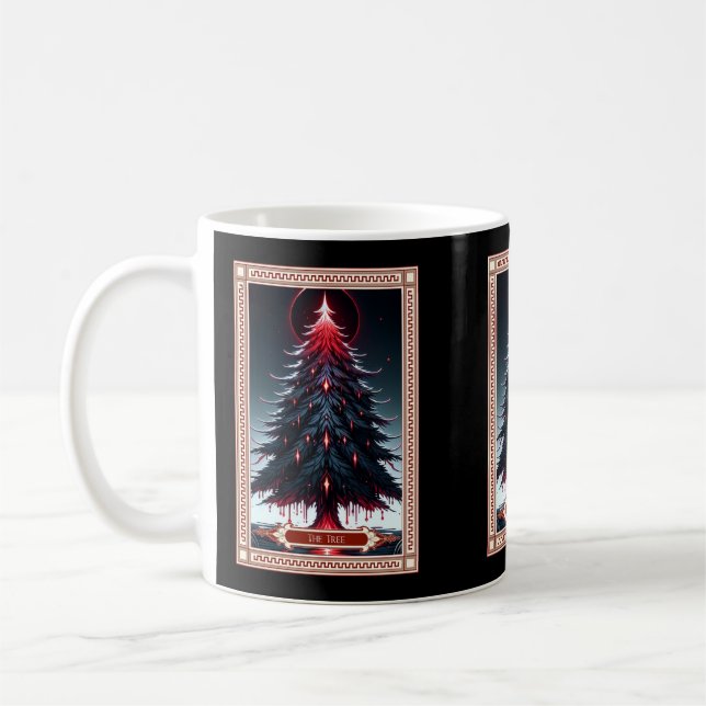 Taza De Café La tarjeta Tarot del árbol de Navidad (Izquierda)