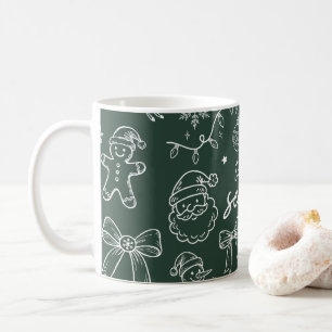 Taza De Café La temporada - Doodle de Navidad