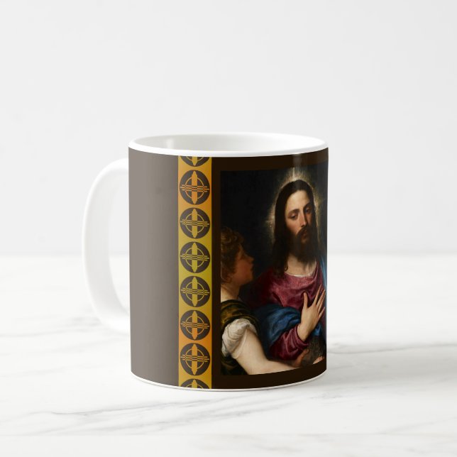 Taza De Café La tentación de Cristo, Tiziano (Anverso izquierdo)