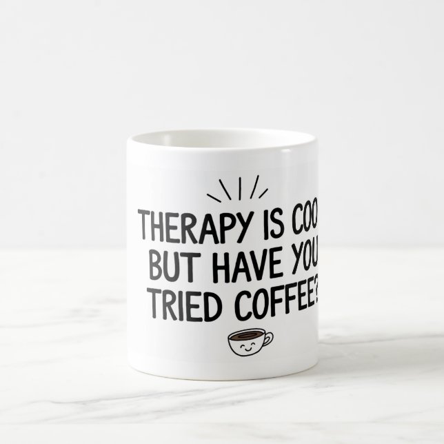 Taza De Café La terapia es fría (Centro)