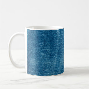 Taza De Café La textura de los vaqueros de denim azul se acerca