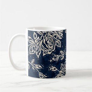 Taza De Café La textura floral repite el fondo del patrón moder