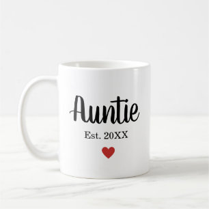 Taza De Café La tía linda estableció el año del Corazón Rojo