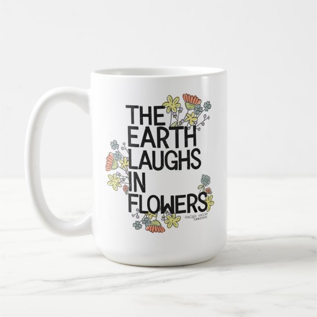 Taza De Café La Tierra ríe en flores (Izquierda)