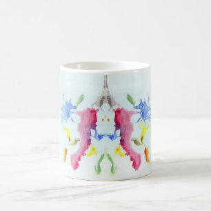 Taza De Café La tinta de la prueba de Rorschach borra la