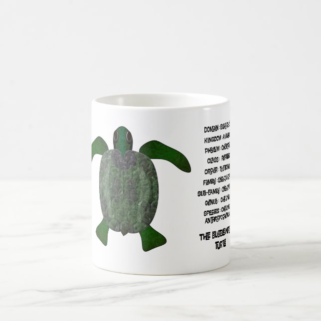 Taza De Café La tortuga de burbujas. (Chelonia anthropoceaenum) (Centro)