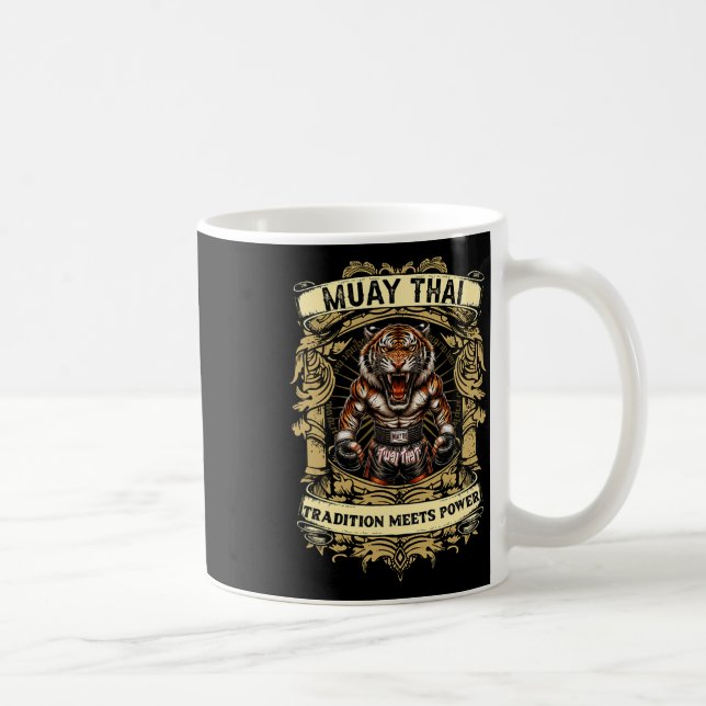 Taza De Café La tradición se une al poder: kickboxing y Muay Th (Derecha)