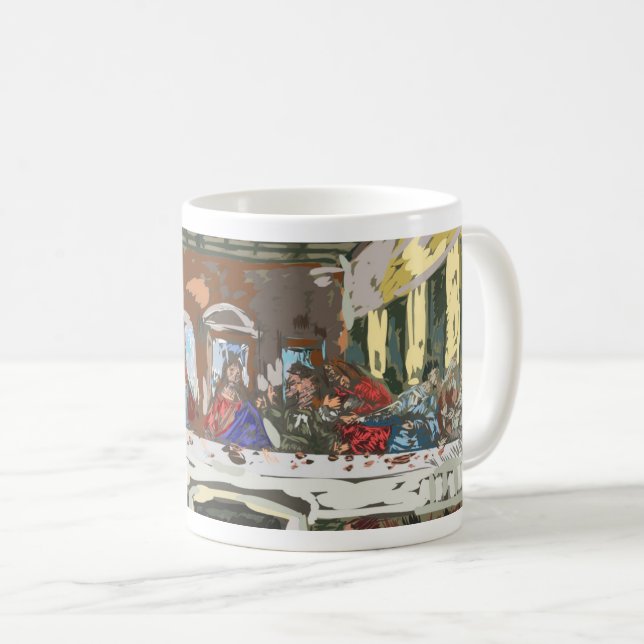 Taza De Café La última cena: Jesús y sus discípulos (Anverso derecho)