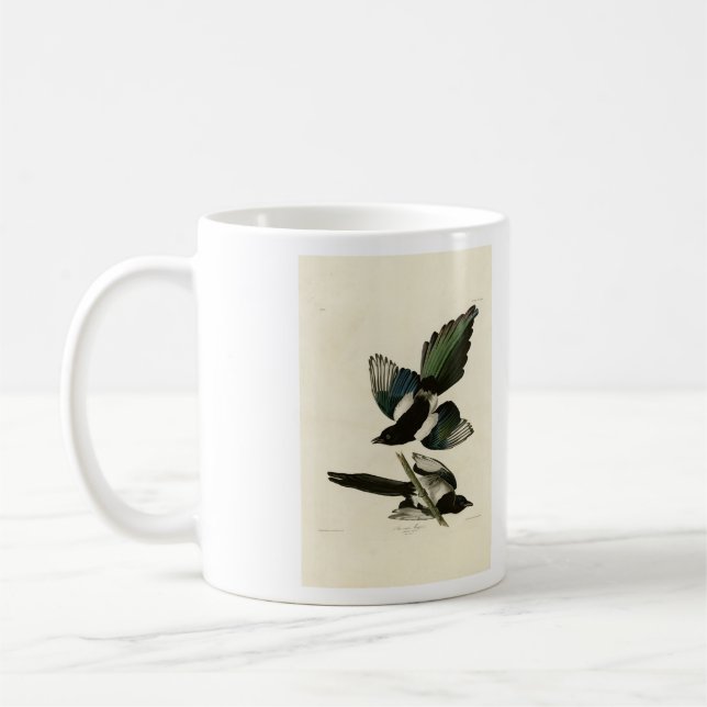 Taza De Café La urraca estadounidense de los pájaros de América (Izquierda)