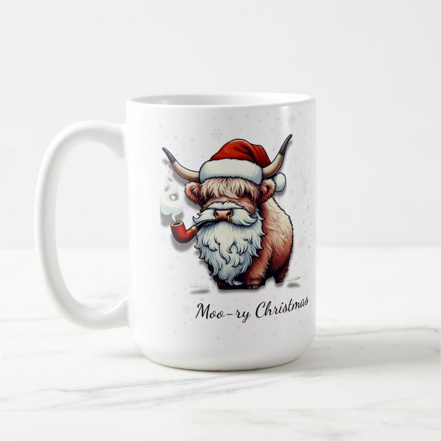 Taza De Café La vaca Santa de la Highland personalizada (Izquierda)