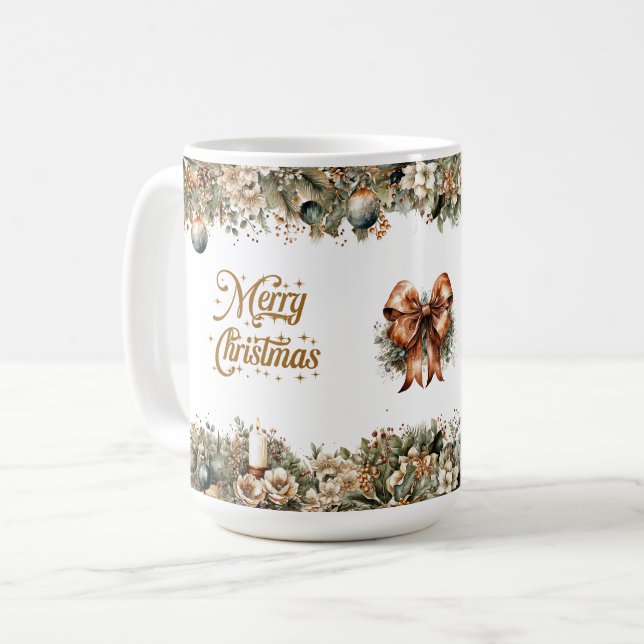 Taza De Café La vegetación dorada moderna y el naranja quemado  (Anverso izquierdo)
