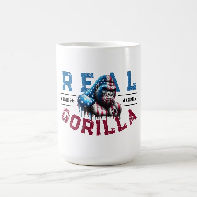 Taza De Café La verdadera GORILLA de Kevin Paint US Flag (Centro)