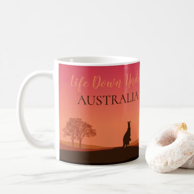Taza De Café La vida bajo el canguro Australia el café Mug (Con donut)