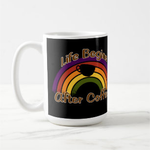 Taza De Café La vida comienza después del café - Vintage Rainbo