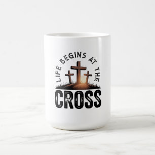 Taza De Café La vida comienza en la Cruz