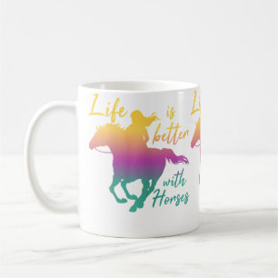 Taza De Café La vida con caballos Mujeres Jinetes Dueña de caba