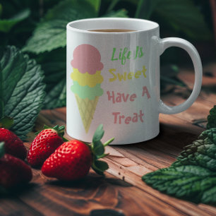 Taza De Café La Vida De La Crema De Hielo Es Dulce