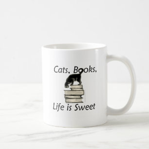 Taza De Café La vida de los libros de los gatos es dulce