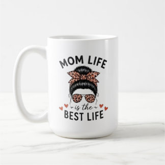 Taza De Café La vida de mamá es la mejor vida moño despeinado l