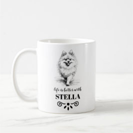 Taza De Café La vida de Pomerania es mejor con el nombre del pe