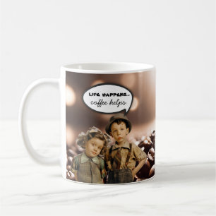 Taza De Café La vida divertida de los niños vintage ayuda a tap