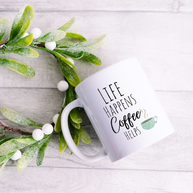 Taza De Café La vida divertida sucede el café ayuda (Subido por el creador)