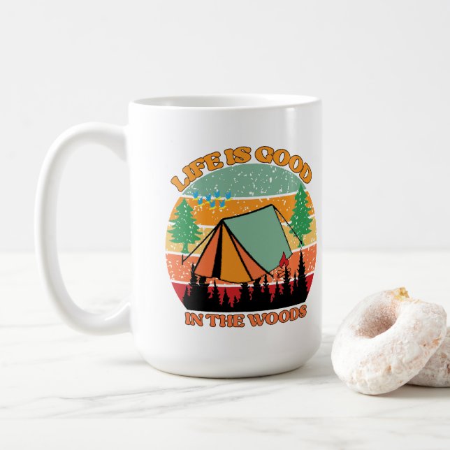 Taza De Café La vida es buena en los bosques (Con donut)