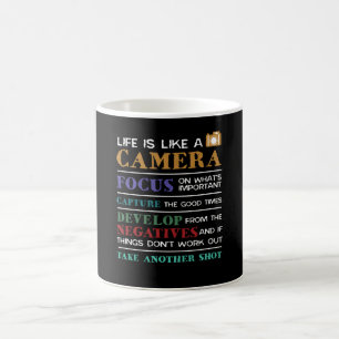 Taza De Café La Vida Es Como Un Fotógrafo De Cámara